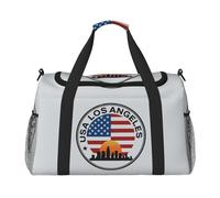 USA - Bolsa de mano plegable con estampado de Los Ángeles de gran capacidad para escapadas de fin de semana en avión