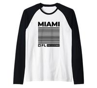 USA Camisetas de Miami Florida, gráfico Colorido de Miami Sunrise Camiseta Manga Raglan
