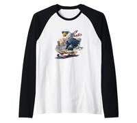 USA City Skateboard Eagle Look para niños y niñas Camiseta Manga Raglan