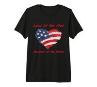USA Corazón - Land of The Free Because of The Brave Camiseta Premium