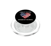 USA Corazón - Land of The Free Because of The Brave PopSockets PopGrip para MagSafe