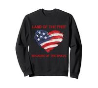 USA Corazón - Land of The Free Because of The Brave Sudadera