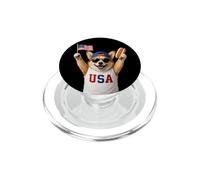 USA Corgi celebra el 4 de Julio America Party Sports Fan PopSockets PopGrip para MagSafe