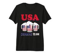 USA Drinking Team Beer American Flag 4th of July Patriotic Camiseta Premium
