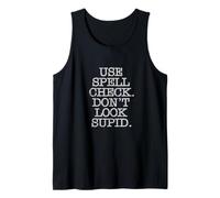 USA el Corrector ortográfico No mires Supid Funny Typo Joke Camiseta sin Mangas