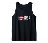 USA Fashion Shirt, United States of America Flag Map Graphic Camiseta sin Mangas