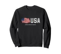 USA Fashion Shirt, United States of America Flag Map Graphic Sudadera