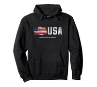 USA Fashion Shirt, United States of America Flag Map Graphic Sudadera con Capucha
