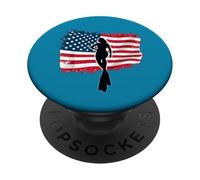 USA Female Free Diver | Orgullo Americano por el Buceo Libre PopSockets PopGrip Adhesivo