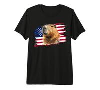 USA Flag 4th July Fourth American Patriotic Capybara Lover Camiseta Premium