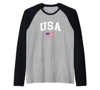 USA - Flag of United States of America - Classic Camiseta Manga Raglan