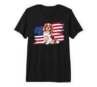 USA Flag Patriotic 4th July Independence Day Cavalier Lover Camiseta Premium