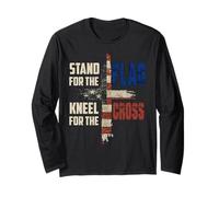 USA Flag Religious Quote 4th of July Christian Faith Manga Larga