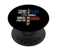 USA Flag Religious Quote 4th of July Christian Faith PopSockets PopGrip Adhesivo