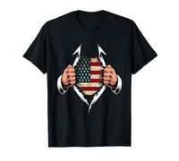 USA Flag Ripped Vintage American Roots Camiseta