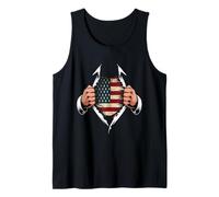 USA Flag Ripped Vintage American Roots Camiseta sin Mangas