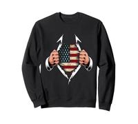 USA Flag Ripped Vintage American Roots Sudadera