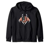 USA Flag Ripped Vintage American Roots Sudadera con Capucha