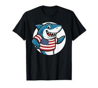 USA Flag Shark Funny American Patriotic 4th of July Camiseta