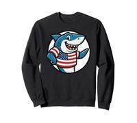 USA Flag Shark Funny American Patriotic 4th of July Sudadera