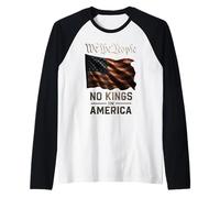 USA Flag We The People No Kings In America Camiseta Manga Raglan