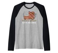 USA Flag We The People Serve No Kings Camiseta Manga Raglan