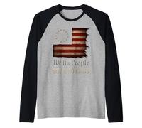 USA Flag We The People Serve No Kings Camiseta Manga Raglan