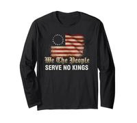 USA Flag We The People Serve No Kings Manga Larga
