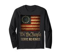 USA Flag We The People Serve No Kings Manga Larga