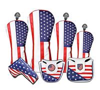 USA - Fundas para cabeza de golf para conductor y maderas Fairway, fundas de cuero de primera calidad, diseñadas para adaptarse a todas las maderas y conductores (cubierta de mazo)