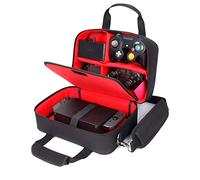 USA Gear Estuche de Transporte Compatible con Nintendo Switch 2, Dock Station, Control Gamecube/Pro, Joy-Cons y Más Accesorios para Nintendo Switch 2 - Interior Personalizable - Rojo
