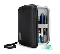 USA GEAR Estuche de Viaje de Insulina - Estuche Protector Duro para Monitor de Glucosa, Compatible con Agujas de Insulina, Lancetas, Bolsas de Hielo, Tiras Reactivas de Glucosa y más - Negro