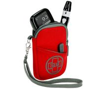 USA Gear Estuche Glucometro e Inhalador, Neopreno Resistente Intemperie, Presilla Cinturon, Correa Muneca Desmontable, Bolsa para Monitor de Glucosa, Lancetas, Lapicero, Inhalador para el Asma y Más