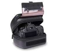 USA Gear Estuche rígido para cámara DSLR con protección de EVA Moldeada, Apertura de Acceso rápido, Interior Acolchado y Mango Revestido de Goma (Negro Vegano)