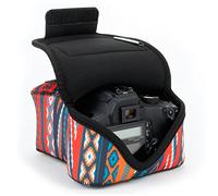 USA Gear Funda Cámara Reflex DSLR con Protección de Neopreno, Presilla para Cinturón y Almacenamiento de Accesorios - Compatible con Nikon D3400, Canon EOS Rebel SL2, Pentax K-70 y más - Azteca