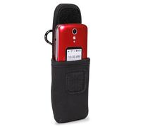 USA Gear Funda con Tapa para Teléfono Compatible con Jitterbug Flip 2, Alcatel GO Flip, Nokia 2780 Flip, Tracfone TCL Flip 2 y Más, Funda de Neopreno para Teléfono, Fácil Acceso, Color Negro