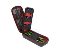 USA Gear Funda para Dardos - Estuche 3 Dardos de Punta Blanda con Compartimento Puntas de Plástico, 12 Ranuras Plumas, Varillas y Otros Accesorios - Diseño de Espuma con Cierre Seguridad (Rojo)