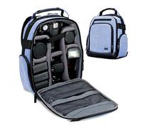 USA Gear Mochila para Cámara DSLR (Azul) con Divisores Personalizables, Fondo Resistente y Respaldo Cómodo - Compatible con Canon, Nikon, Sony y más