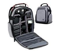 USA Gear Mochila para Cámara DSLR (Gris) con Divisores Personalizables, Fondo Resistente y Respaldo Cómodo - Compatible con Canon, Nikon, Sony y más