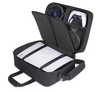 USA Gear PS5 Case - Funda De Consola Compatible con Playstation 5 Y PS5 Edición Digital con Interior Personalizable para Controlador De Playstation, Juegos, Auriculares Gaming Y Accesorios (Negro)