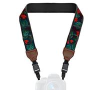 USA Gear TrueSHOT Correa Camara Reflex, Bolsillos para Accesorios y Hebillas de Liberación Rápida - Compatible con Canon, Nikon, Sony, Olympus, Pentax, Fujifilm y más - Diseño con Tropical