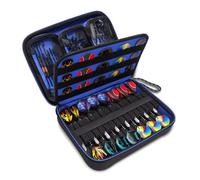 USA Gear XL Estuche para Dardos Semirrígido - Estuche de Transporte para Dardos (15), Punta de Dardo, Ejes de Dardo, Vuelo de Dardo - Compatible con Dardos de Punta Suave y de Acero (Azul)