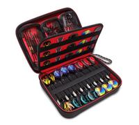 USA Gear XL Estuche para Dardos Semirrígido - Estuche de Transporte para Dardos (15), Punta de Dardo, Ejes de Dardo, Vuelo de Dardo - Compatible con Dardos de Punta Suave y de Acero (Rojo)