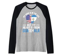 USA Guatemala Roots My Heart Belongs to Guatemala Camisa Camiseta Manga Raglan