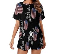 USA It's in My DNA - Conjunto de pijama de manga corta y pantalones cortos para mujer, ropa de dormir de 2 piezas, Estilo:, XL