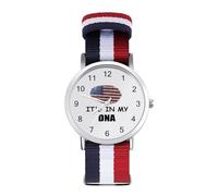 USA It's in My DNA - Reloj deportivo para hombre y mujer, correa de nailon, reloj analógico de cuarzo