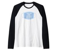 USA la Maldita máscara + distanciamiento Social + máscaras de Buena higiene Camiseta Manga Raglan