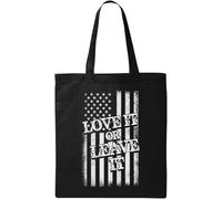 USA Love It Or Leave It - Bolsa de algodón ecológico natural, color negro, Black, Talla única