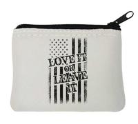USA Love It Or Leave It - Monedero de neopreno (10 x 11 cm), color blanco, White, Talla única