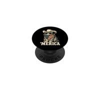 USA 'Merica Cat 4th of July Men Women Kids Funny Patriotic PopSockets PopGrip Adhesivo
